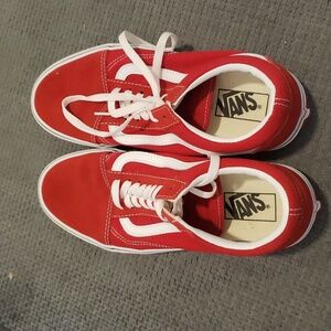 Red Vans old Skool Used Like New